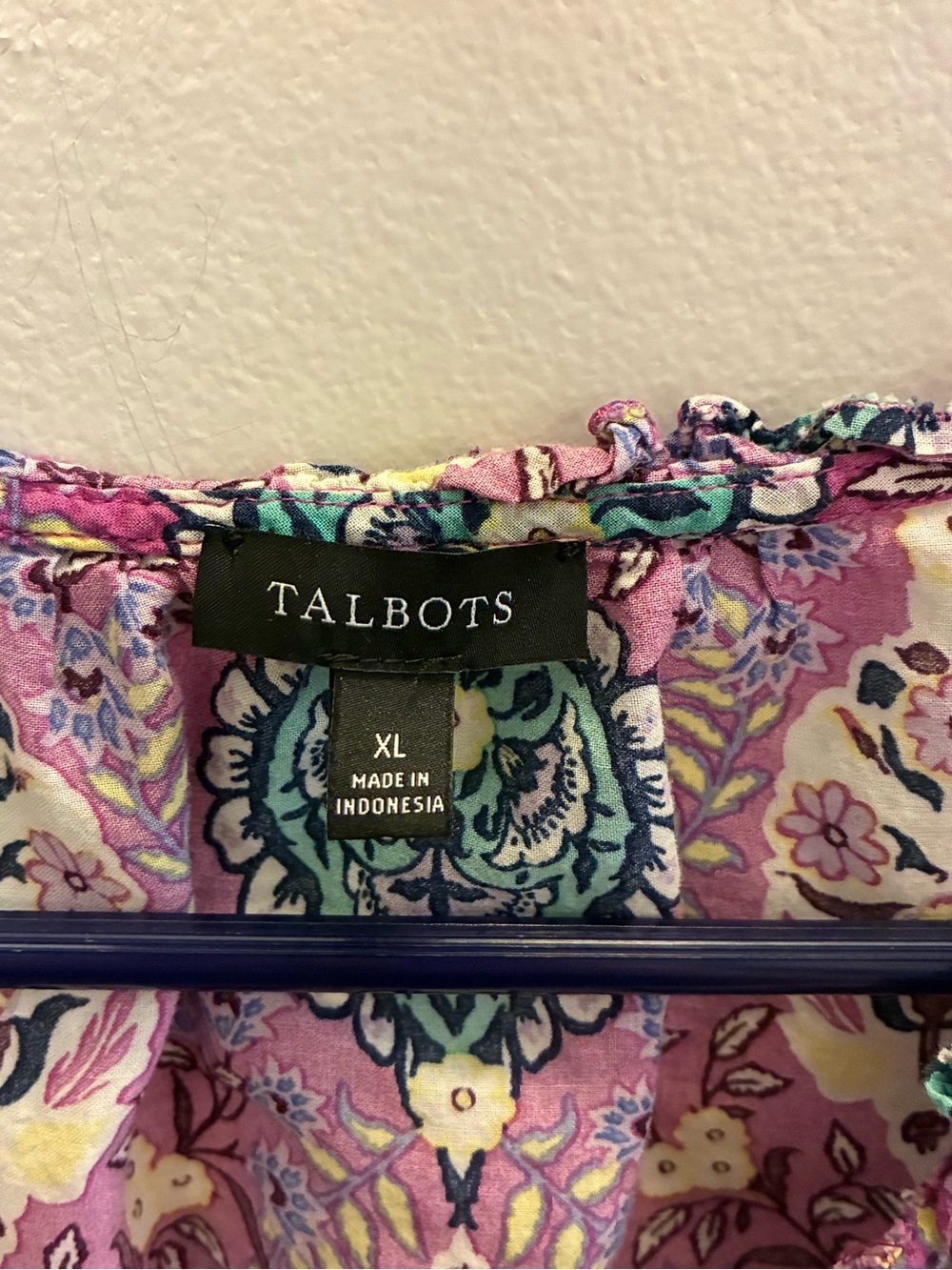 Talbots RUFFLE TRIM SHELL - FLORET MEDALLION XL - Picture 4 of 6
